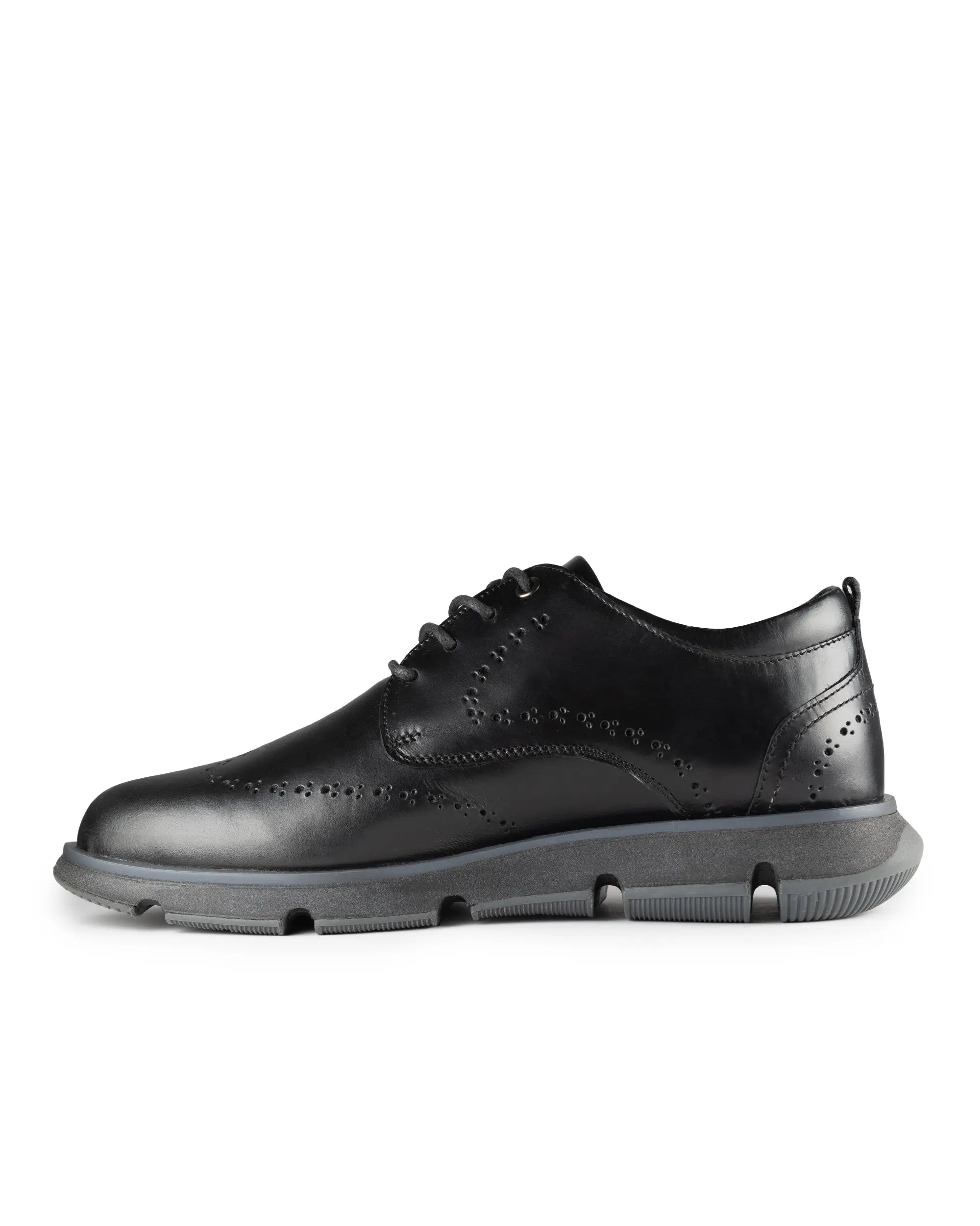 Oxfords Nardo Negro - detalle costura cuero premium hecho a mano