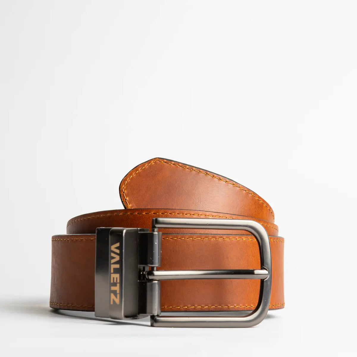 Correa Formal Doble Faz para Hombre en Cuero con Herraje de Zamac Miel X Negro