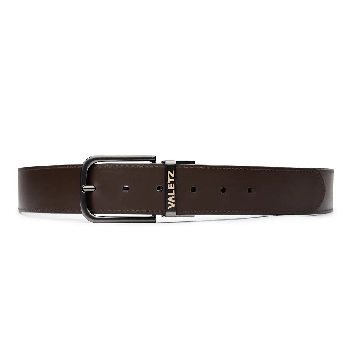 Correa Formal Doble Faz para Hombre en Cuero con Herraje de Zamac Cafe X negro