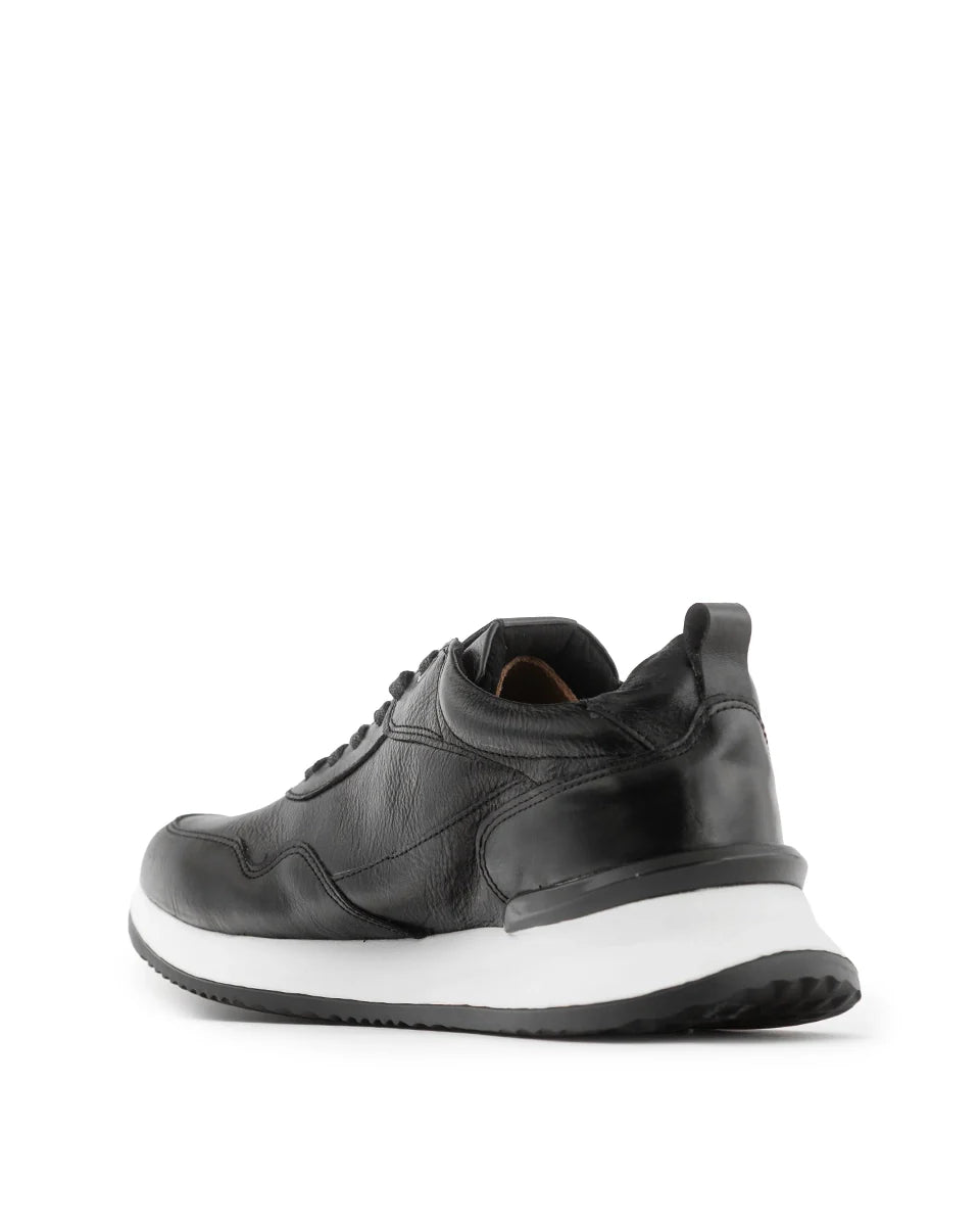 Tenis Metro Casuales en Cuero Negro - vista superior diseno elegante