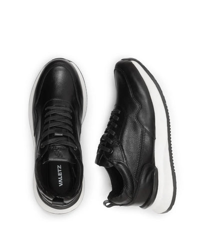 Tenis Metro Casuales en Cuero Negro - suela antideslizante Valetz