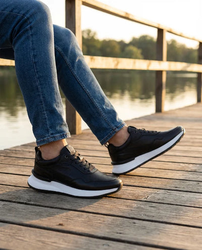 Tenis Metro Casuales en Cuero Negro
