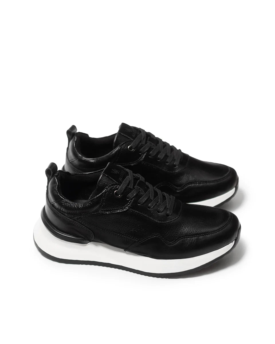 Tenis Metro Casuales en Cuero Negro - zapato en uso estilo casual vestir