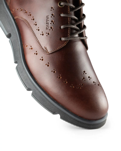 Oxfords Nardo Coñac y Negro - vista superior diseno elegante