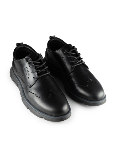 Oxfords Nardo Negro - vista lateral zapato artesanal Valetz