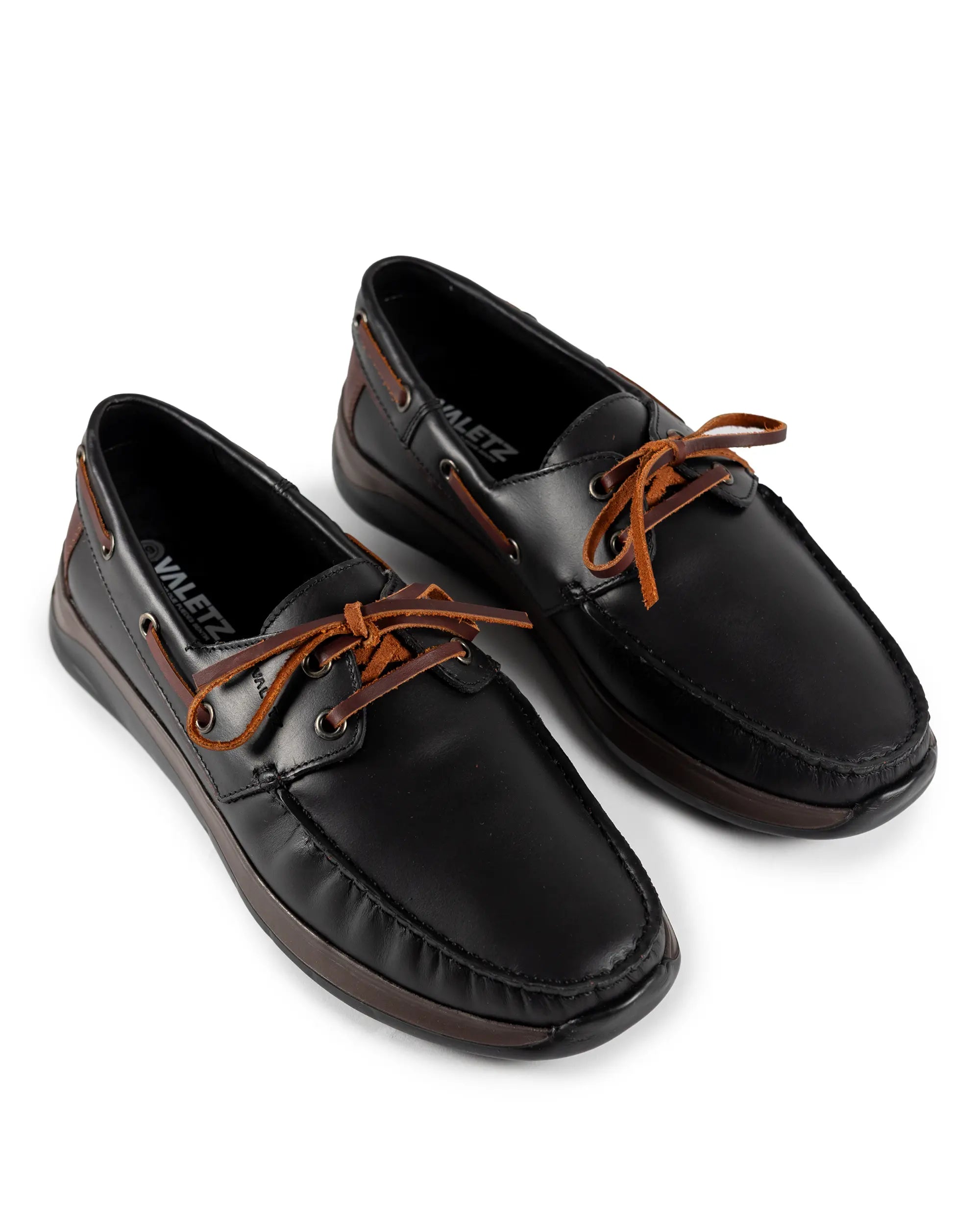 Náuticos en Cuero Negro y Café - zapato en uso estilo casual vestir