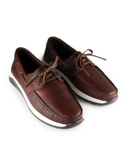 Náuticos en Cuero Coñac - vista lateral zapato artesanal Valetz