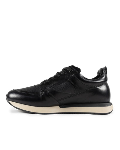 Tenis Lusso Casuales de Vestir en Cuero Auténtico Negro - vista superior diseno elegante
