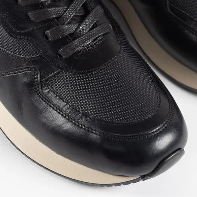Tenis Lusso Casuales de Vestir en Cuero Auténtico Negro