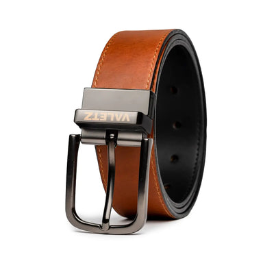 Correa Formal Doble Faz para Hombre en Cuero con Herraje de Zamac Miel X Negro