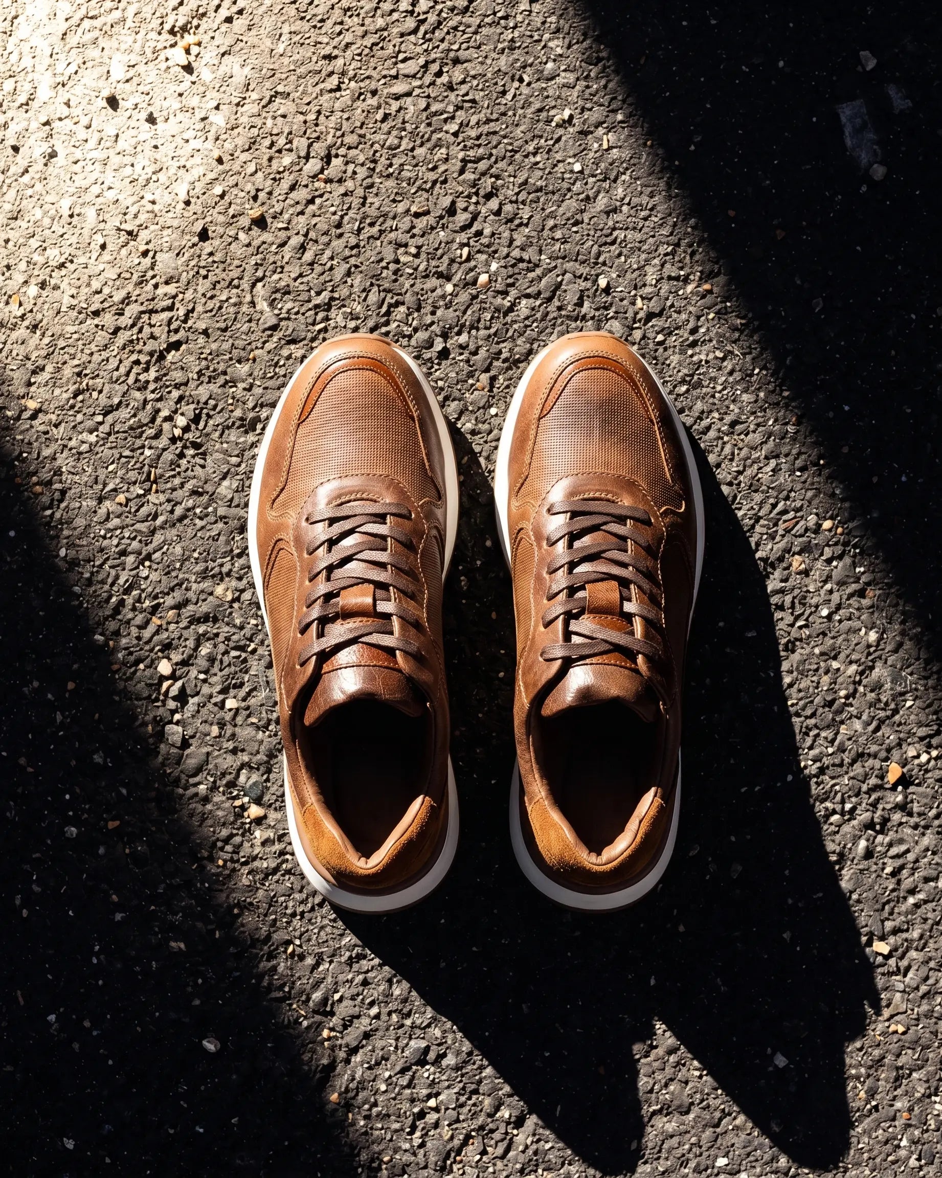 Meridiano Casual Miel y Nubuck - par completo cuero autentico