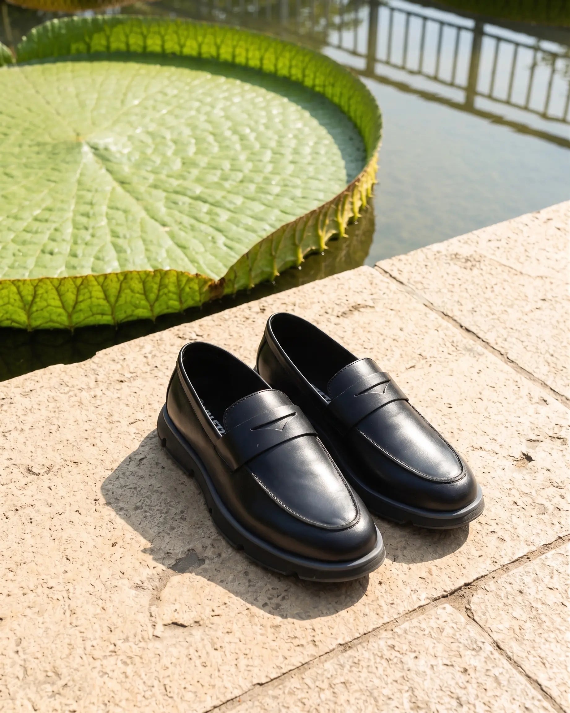 Olmo Estilo Penny Loafer Negro - par completo cuero autentico