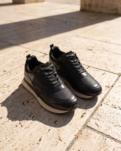 Tenis Lusso Casuales de Vestir en Cuero Auténtico Negro - detalle interior forro cuero