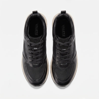 Tenis Lusso Casuales de Vestir en Cuero Auténtico Negro