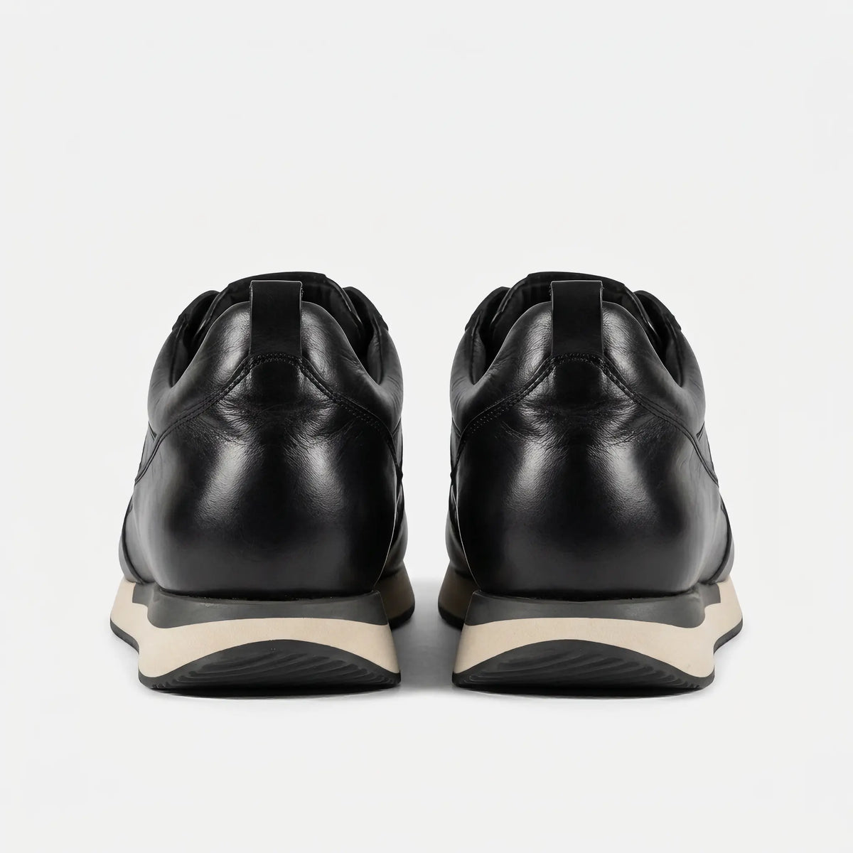 Tenis Lusso Casuales de Vestir en Cuero Auténtico Negro