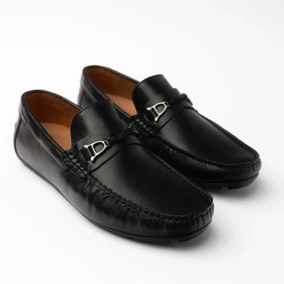 Versalles Driver Negro - vista lateral zapato artesanal Valetz