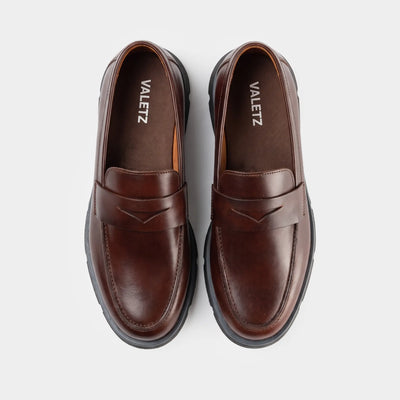 Olmo Estilo Penny Loafer Coñac x Negro