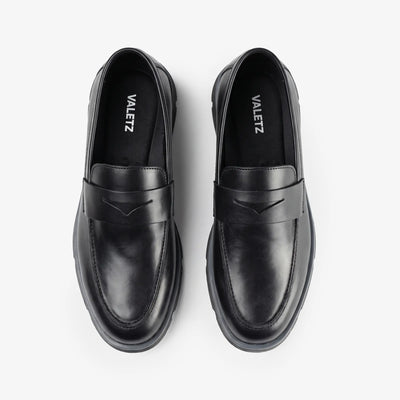 Olmo Estilo Penny Loafer Negro