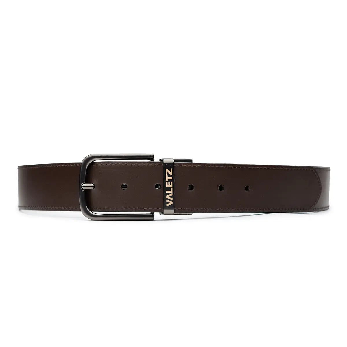 Correa Formal Doble Faz para Hombre en Cuero con Herraje de Zamac Cafe X negro