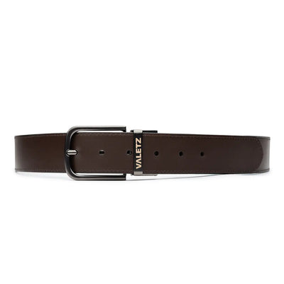 Correa Formal Doble Faz para Hombre en Cuero con Herraje de Zamac Cafe X negro