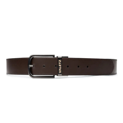 Correa Formal Doble Faz para Hombre en Cuero con Herraje de Zamac Cafe X negro