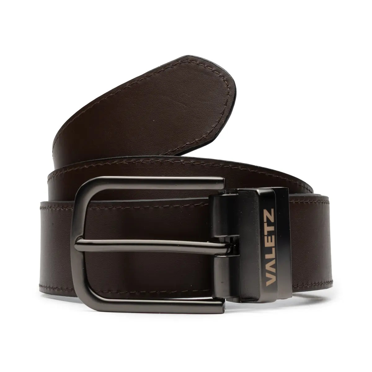 Correa Formal Doble Faz para Hombre en Cuero con Herraje de Zamac Cafe X negro