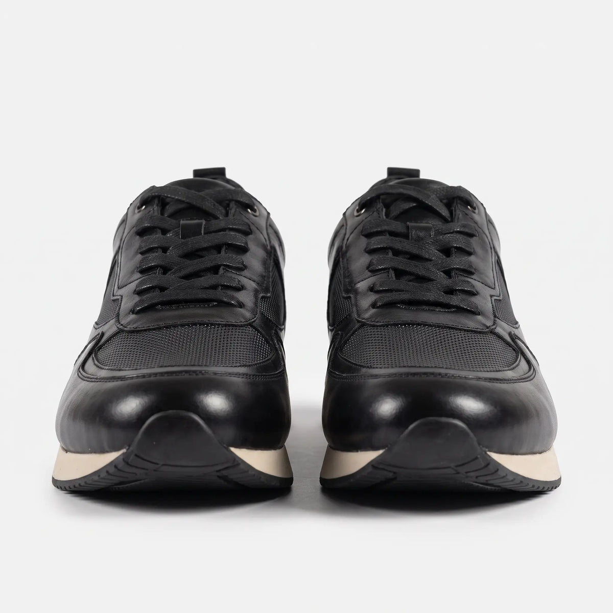 Tenis Lusso Casuales de Vestir en Cuero Auténtico Negro