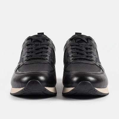 Tenis Lusso Casuales de Vestir en Cuero Auténtico Negro