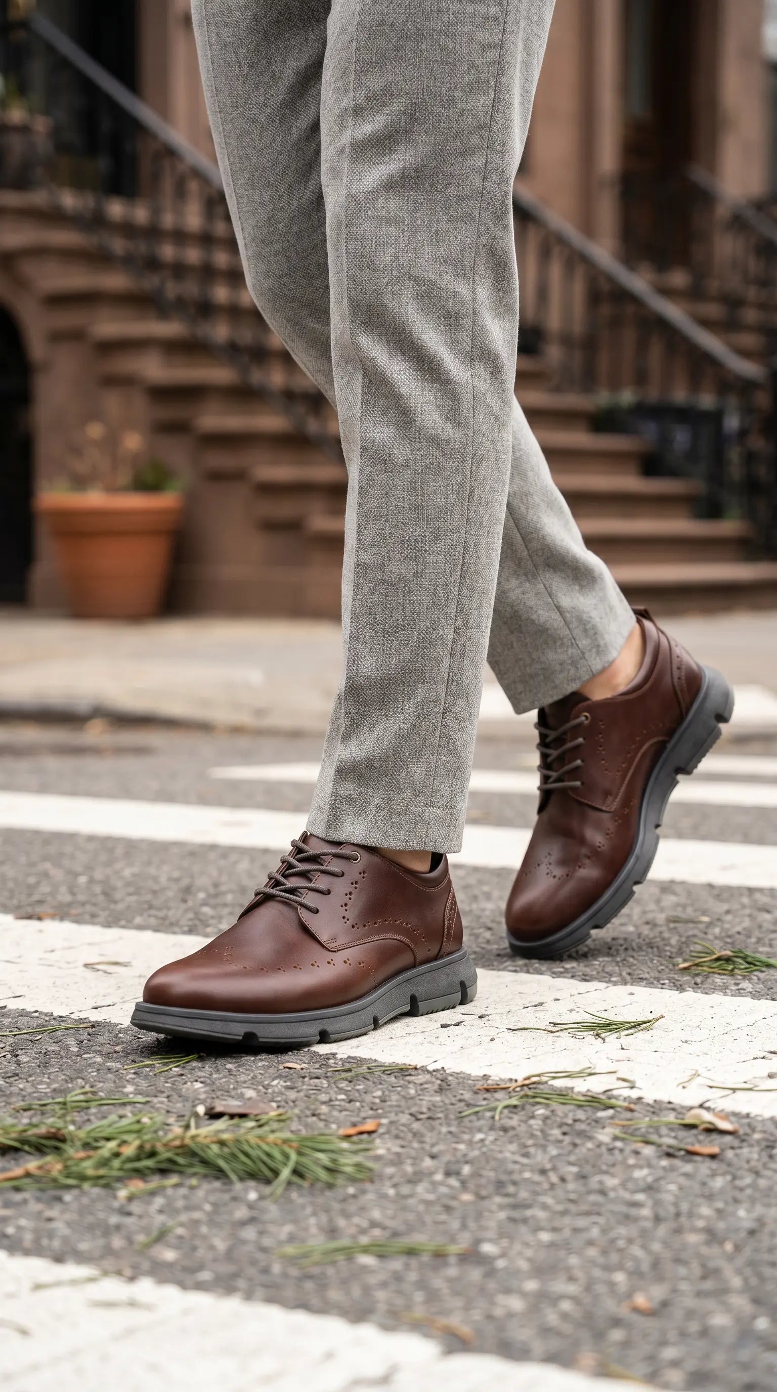 Oxfords Nardo Coñac y Negro - par completo cuero autentico