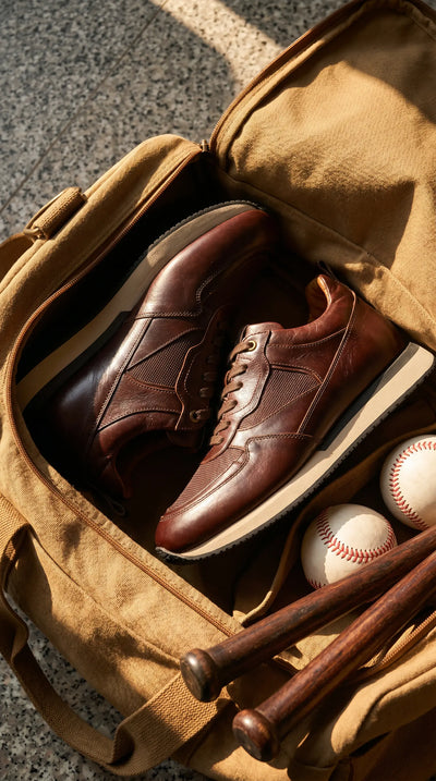 Tenis Lusso Casuales de Vestir en Cuero Coñac - empaque premium envio gratis Colombia